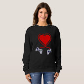 Controller Heart Video Gamers Funny Valenines Day Sweatshirt (Vorne ganz)