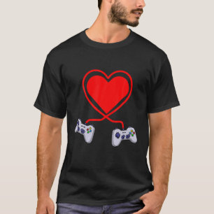 Controller Heart Video Gamers Funny Valenines Day T-Shirt