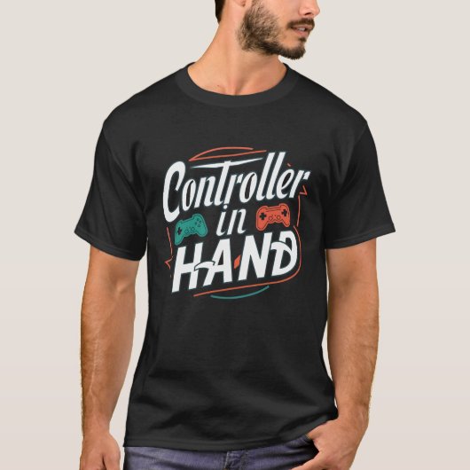 Controller in der Hand, Gamer-Shirts T-Shirt (Vorderseite)