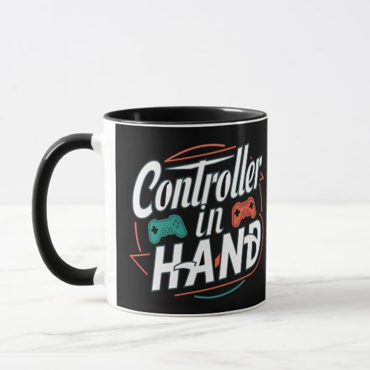 Controller in der Hand, Gamer-Tasse Tasse (Links)