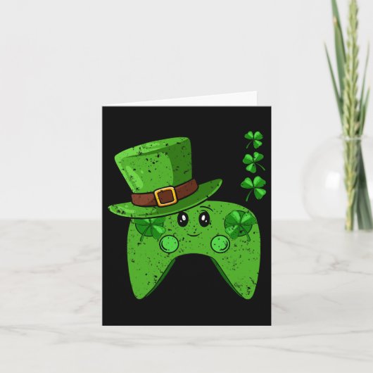 Controller Kleeblatt St Patricks Day Gaming Gamer Karte (Vorderseite)