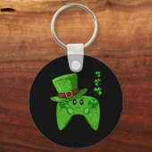 Controller Kleeblatt St Patricks Day Gaming Gamer Schlüsselanhänger (Vorderseite)