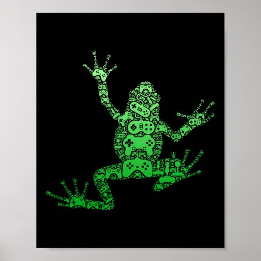 Controller Men Boys Kids Teens - Video Gamer Frosc Poster (Vorne)