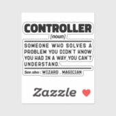 Controller Noun Accounting Worker Funny Vater Spri Aufkleber (Blatt)
