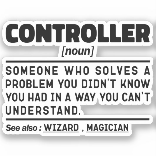 Controller Noun Accounting Worker Funny Vater Spri Aufkleber (Vorderseite)