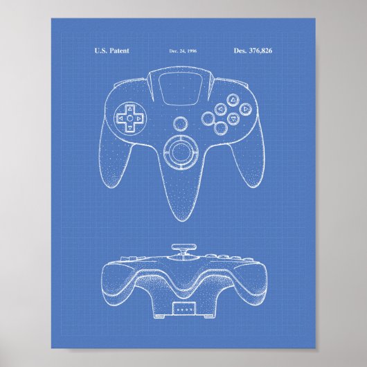 Controller-Spiel 1996 - Art-Blueprint Poster (Vorne)