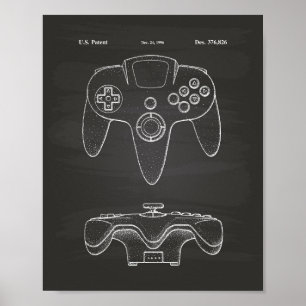 Controller-Spiel 1996 - Chalkboard für Patentkunst Poster