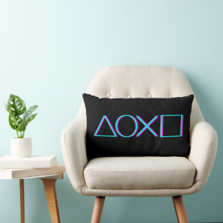 Controller-Tasten Neon-Glitch-Art Gamer Lendenkissen