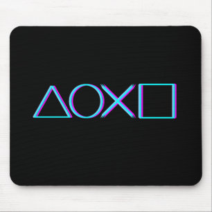 Controller-Tasten Neon-Glitch-Art Gamer Mousepad