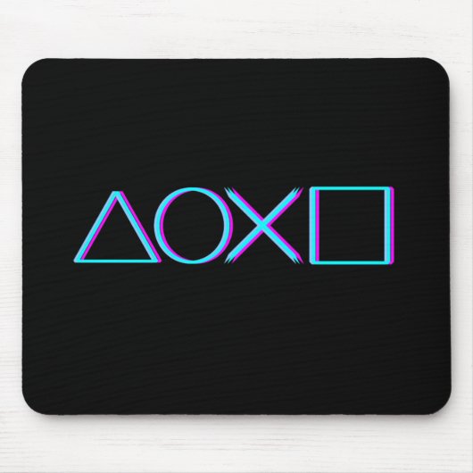 Controller-Tasten Neon-Glitch-Art Gamer Mousepad (Vorne)