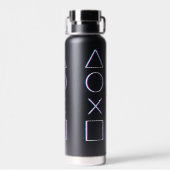 Controller-Tasten Neon-Glitch-Art Gamer Trinkflasche (Rückseite)