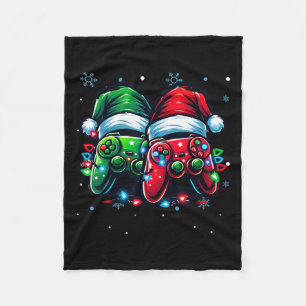 Controller-Weihnachtsmannmütze WeihnachtsGamer Fleecedecke