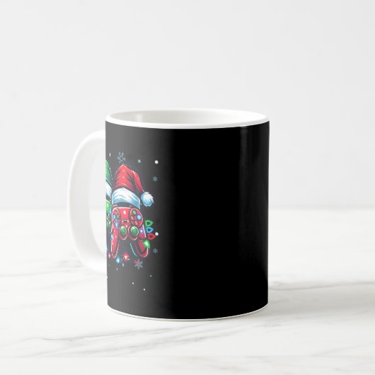 Controller-Weihnachtsmannmütze WeihnachtsGamer Kaffeetasse (Vorderseite Links)