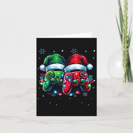 Controller-Weihnachtsmannmütze WeihnachtsGamer Karte (Vorderseite)