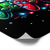Controller-Weihnachtsmannmütze WeihnachtsGamer Poster (Ecke)