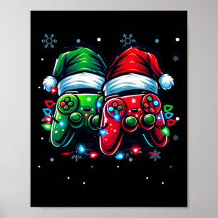 Controller-Weihnachtsmannmütze WeihnachtsGamer Poster