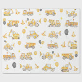 Contruction Birthday Wrapping Paper Geschenkpapier (Flach)