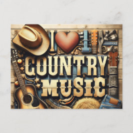 Contry music. postkarte