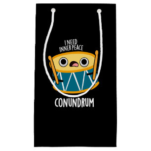 Conundrum Funny Drummer Drum Pun Dark BG Kleine Geschenktüte