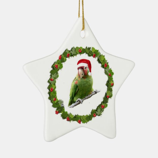 Conure Christmas Wreath Keramikornament (Rechts)