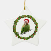 Conure Christmas Wreath Keramikornament (Vorne)