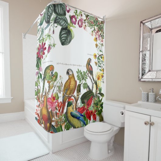 Conure Macaw-Papageien-Vogel-tropischer Duschvorhang (Beispiel)