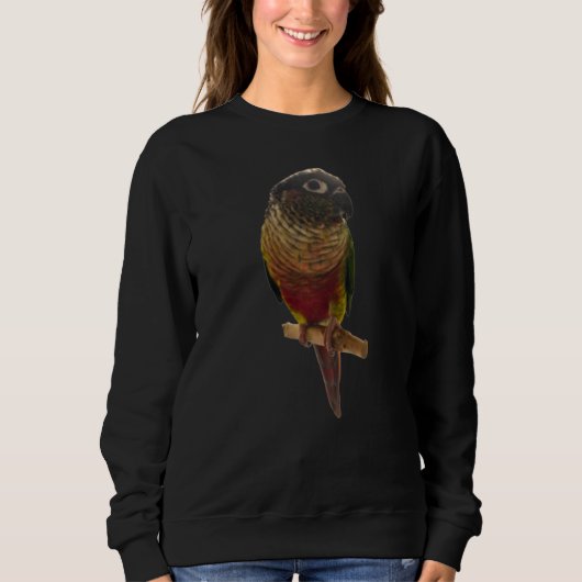 Conure Parrot Bird Design Grüne Liebe für b Sweatshirt (Vorderseite)