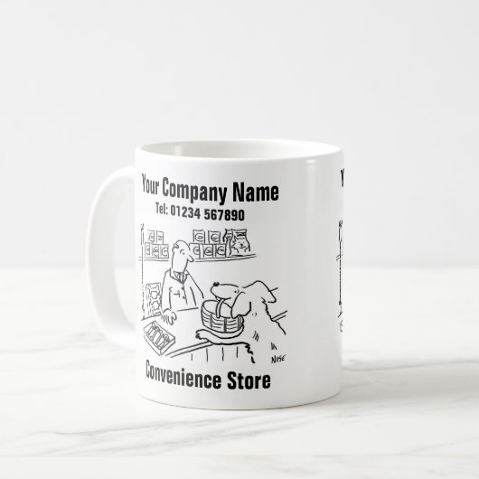 Convenience Store Cartoon Kaffeetasse (Vorderseite Links)
