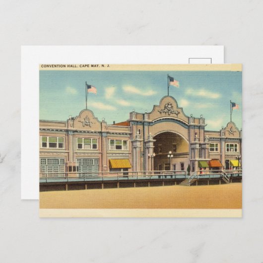 Convention Hall, Kap Mai, New Jersey Postkarte (Vorne/Hinten)