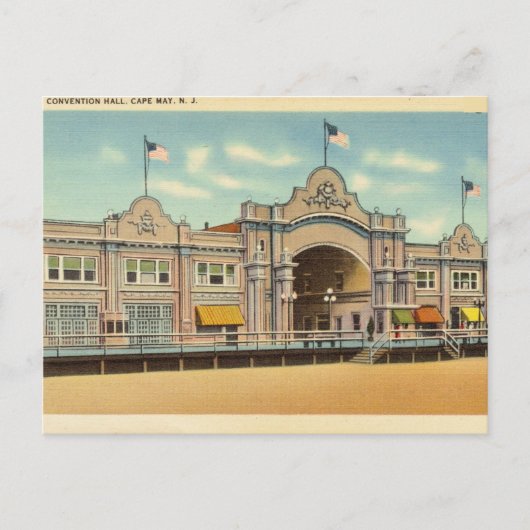 Convention Hall, Kap Mai, New Jersey Postkarte (Vorderseite)