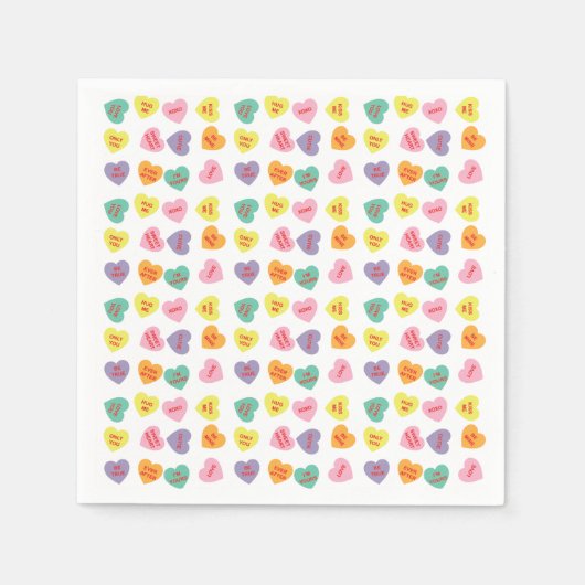 Conversation Candy Hearts Paper Napkins Serviette (Vorderseite)