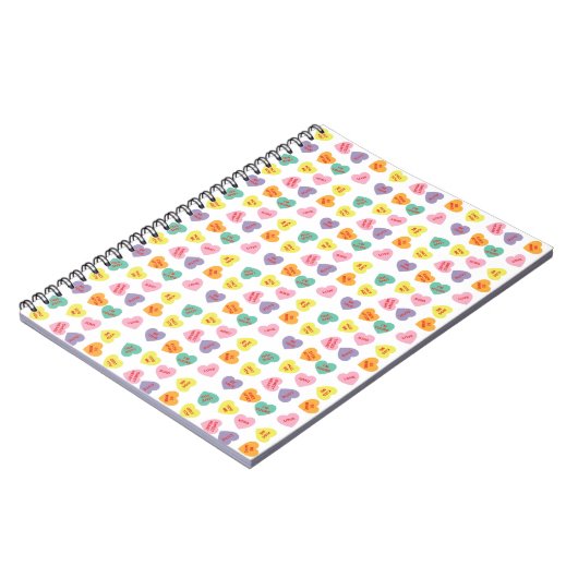Conversation Candy Hearts Spiral Notebook Notizblock (Linke Seite)