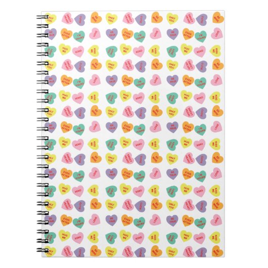 Conversation Candy Hearts Spiral Notebook Notizblock (Vorderseite)