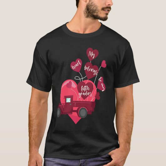 Conversation Heart Truck Valentines Day 5th Grade  T-Shirt (Vorderseite)