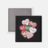 Conversation Hearts Camo Valentine's Day Men Boys Magnet (Vorderseite/Rückseite)