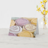 Conversation hearts candy I Love You Forever photo Karte (Gelbe Blume)