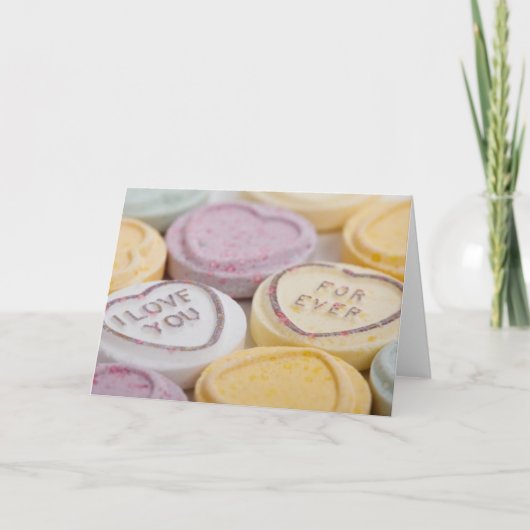 Conversation hearts candy I Love You Forever photo Karte (Vorderseite)