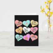 Conversation Hearts Groovy Valentines Day Cute Tea Karte (Gelbe Blume)