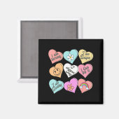 Conversation Hearts Groovy Valentines Day Cute Tea Magnet (Vorderseite/Rückseite)