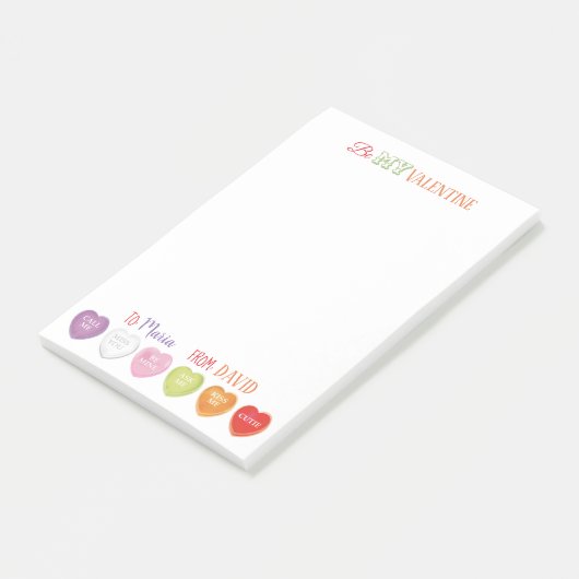 Conversation Hearts Personalisiert Post it Notes Post-it Klebezettel (angewinkelt)