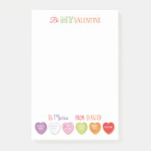 Conversation Hearts Personalisiert Post it Notes Post-it Klebezettel (Vorderseite)