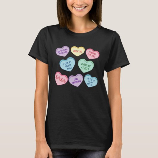 Conversation Hearts Respiratory Therapist Valentin T-Shirt (Vorderseite)