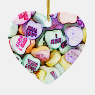 Conversation Hearts Valentinstag Spaß Liebe Keramik Ornament