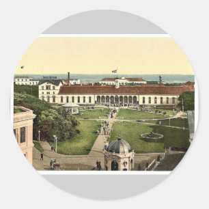 Conversation House, Norderney, Germany classic Pho Runder Aufkleber