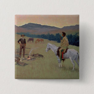 Conversation, or Dubious Company (Öl auf canva Button