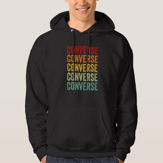 Converse County Wyoming Regenbogen Text Hoodie (Vorderseite)