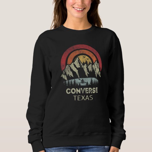 Converse Texas Mountain Sunset Sunrise Kayaking Sweatshirt (Vorderseite)