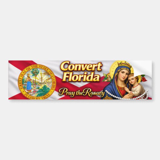 Convert Florida! Pray the Rosary Autoaufkleber (Vorne)