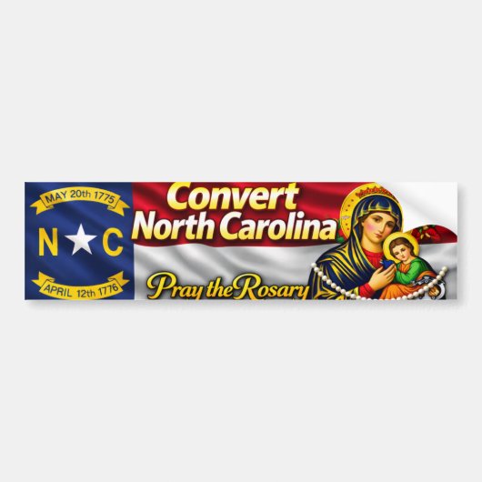 Convert North Carolina Bumper Sticker Autoaufkleber (Vorne)