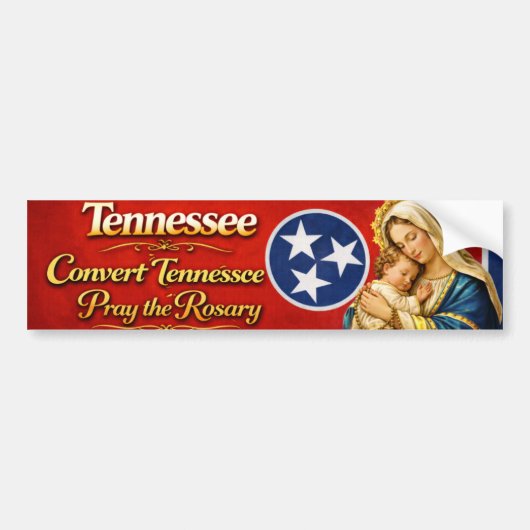 Convert Tennessee Pray the Rosary Autoaufkleber (Vorne)